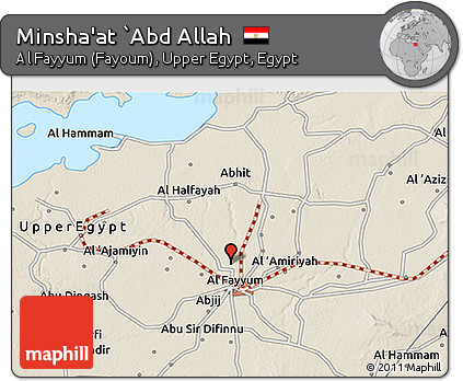 Shaded Relief 3D Map of Minsha'at `Abd Allah