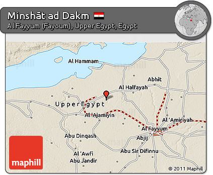 Shaded Relief 3D Map of Minshāt Ad Dakm