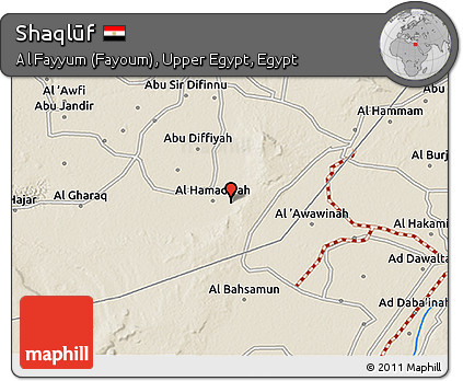 Shaded Relief 3D Map of Shaqlūf