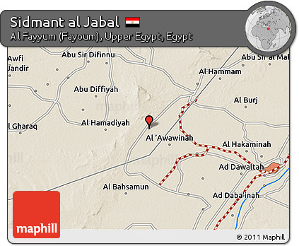 Shaded Relief 3D Map of Sidmant Al Jabal
