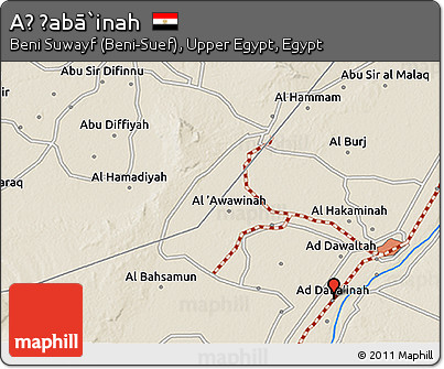 Shaded Relief 3D Map of Aḑ Ḑabā`inah