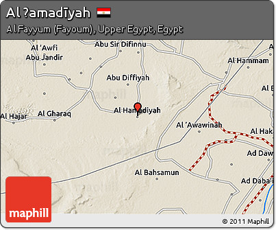 Shaded Relief 3D Map of Al Ḩamadīyah