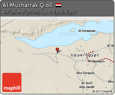 Shaded Relief 3D Map of Al Musharrak Qiblī