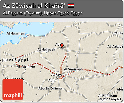 Shaded Relief 3D Map of Az Zāwiyah Al Khaḑrā'