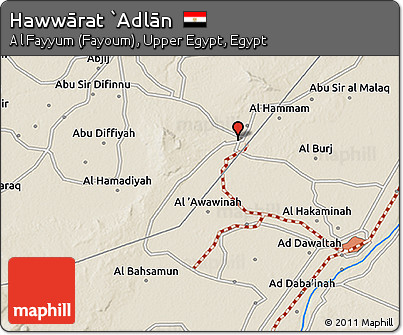 Shaded Relief 3D Map of Hawwārat `Adlān