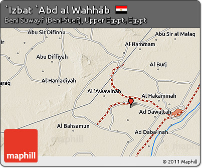 Shaded Relief 3D Map of `Izbat `Abd Al Wahhāb