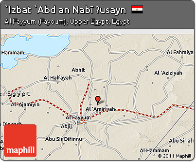 Shaded Relief 3D Map of `Izbat `Abd An Nabī Ḩusayn