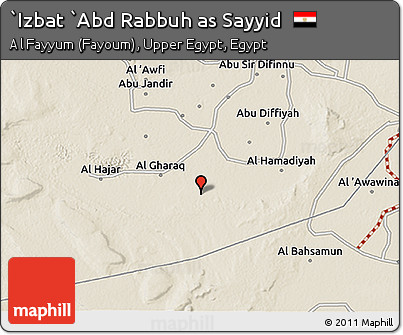 Shaded Relief 3D Map of `Izbat `Abd Rabbuh As Sayyid