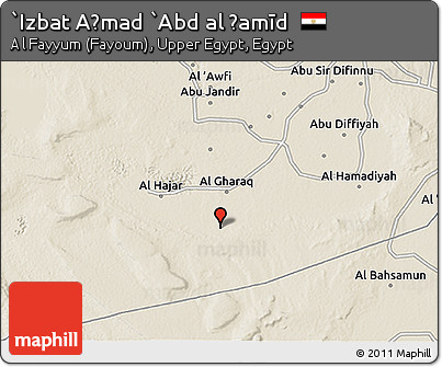 Shaded Relief 3D Map of `Izbat Aḩmad `Abd Al Ḩamīd