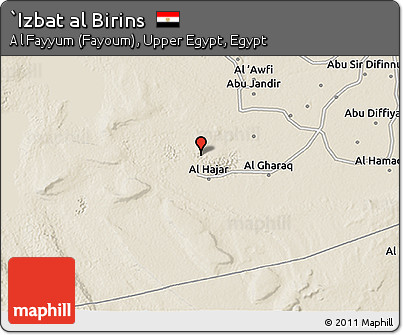 Shaded Relief 3D Map of `Izbat Al Birins