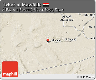 Shaded Relief 3D Map of `Izbat Al Mawālik