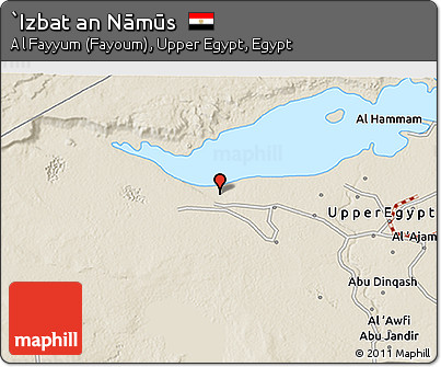 Shaded Relief 3D Map of `Izbat An Nāmūs