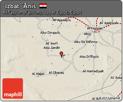 Shaded Relief 3D Map of `Izbat `Ānis
