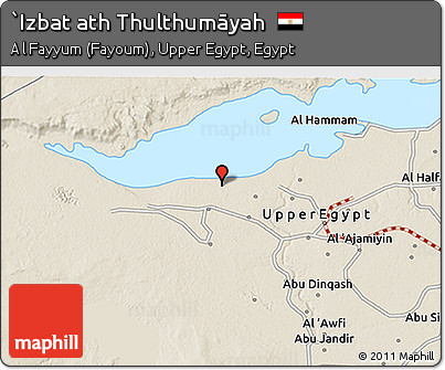 Shaded Relief 3D Map of `Izbat Ath Thulthumāyah