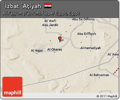 Shaded Relief 3D Map of `Izbat `Aţīyah