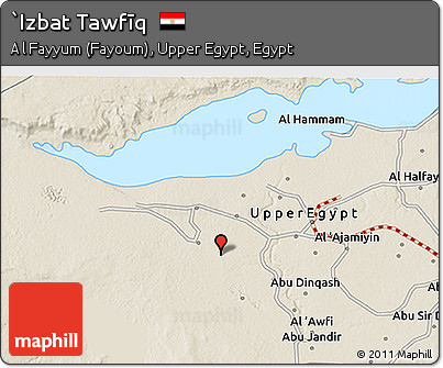Shaded Relief 3D Map of `Izbat Tawfīq