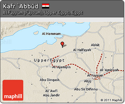 Shaded Relief 3D Map of Kafr `Abbūd