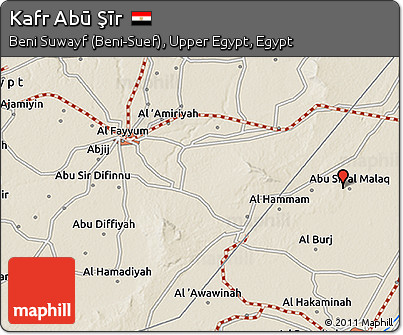 Shaded Relief 3D Map of Kafr Abū Şīr