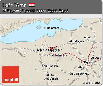 Shaded Relief 3D Map of Kafr `Amr