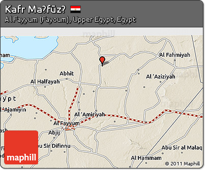 Shaded Relief 3D Map of Kafr Maḩfūz̧