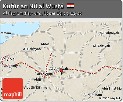 Shaded Relief 3D Map of Kufūr An Nīl Al Wusţá