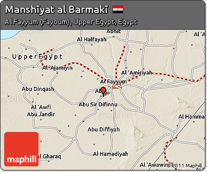 Shaded Relief 3D Map of Manshīyat Al Barmakī