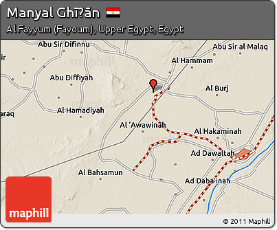 Shaded Relief 3D Map of Manyal Ghīḑān