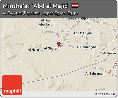 Shaded Relief 3D Map of Minsha'at `Abd Al Majīd