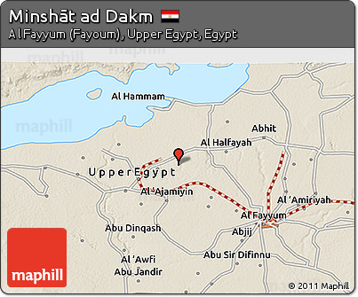 Shaded Relief 3D Map of Minshāt Ad Dakm