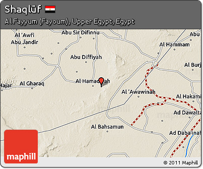 Shaded Relief 3D Map of Shaqlūf