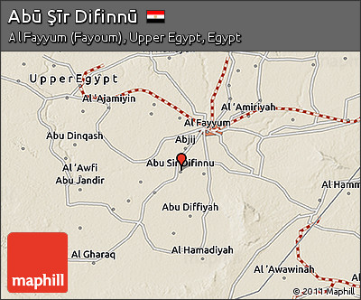 Shaded Relief 3D Map of Abū Şīr Difinnū