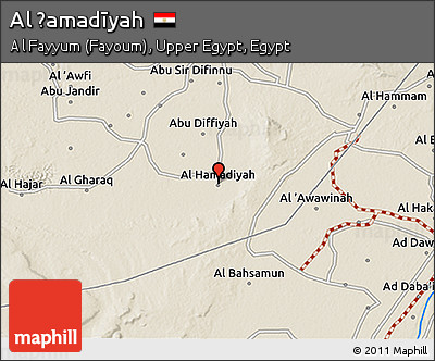 Shaded Relief 3D Map of Al Ḩamadīyah