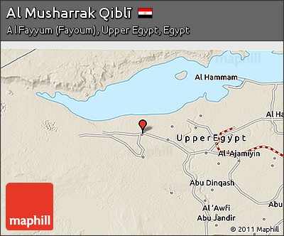 Shaded Relief 3D Map of Al Musharrak Qiblī