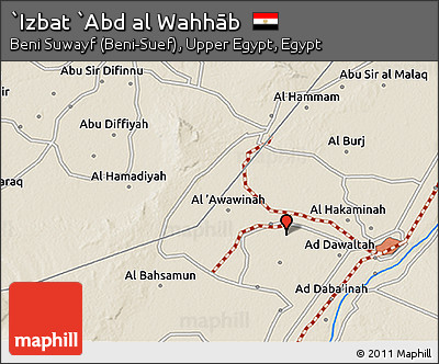 Shaded Relief 3D Map of `Izbat `Abd Al Wahhāb