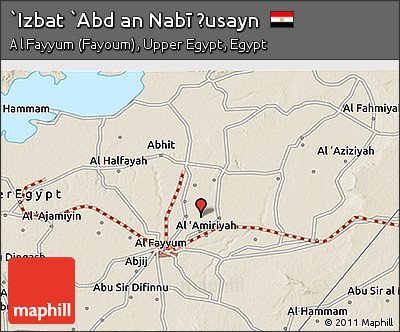 Shaded Relief 3D Map of `Izbat `Abd An Nabī Ḩusayn