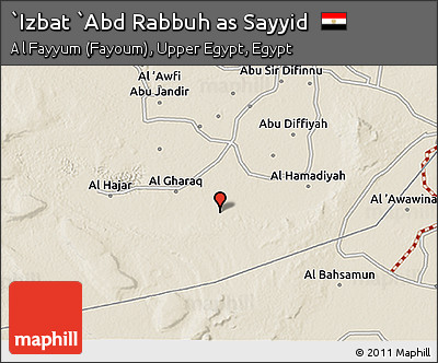 Shaded Relief 3D Map of `Izbat `Abd Rabbuh As Sayyid
