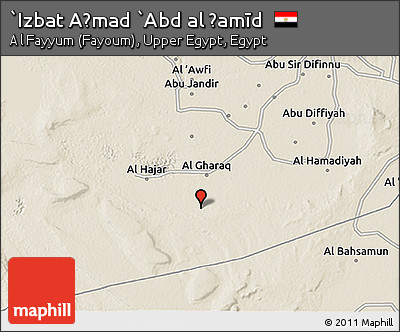 Shaded Relief 3D Map of `Izbat Aḩmad `Abd Al Ḩamīd