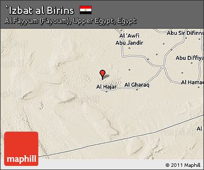 Shaded Relief 3D Map of `Izbat Al Birins