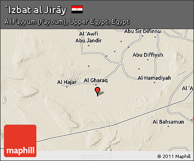 Shaded Relief 3D Map of `Izbat Al Jirāy