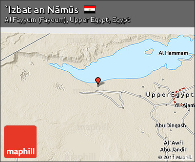 Shaded Relief 3D Map of `Izbat An Nāmūs