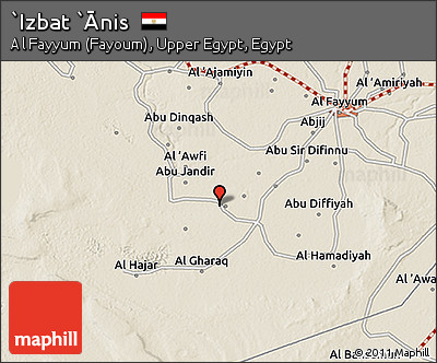 Shaded Relief 3D Map of `Izbat `Ānis