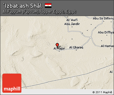Shaded Relief 3D Map of `Izbat Ash Shāl