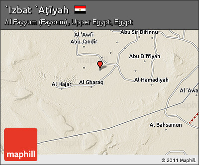 Shaded Relief 3D Map of `Izbat `Aţīyah