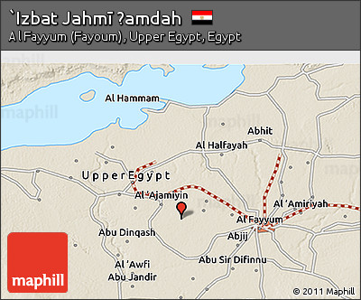Shaded Relief 3D Map of `Izbat Jahmī Ḩamdah