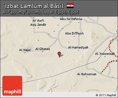 Shaded Relief 3D Map of `Izbat Lamlūm Al Bāsil