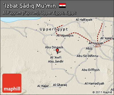 Shaded Relief 3D Map of `Izbat Şādiq Mu'min