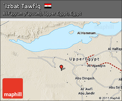 Shaded Relief 3D Map of `Izbat Tawfīq