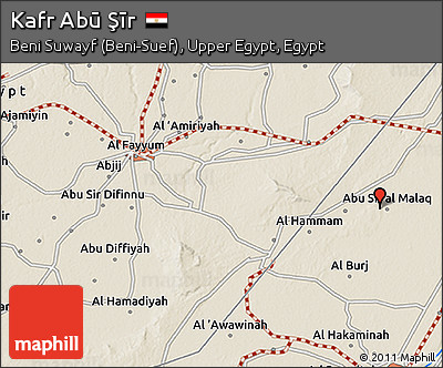 Shaded Relief 3D Map of Kafr Abū Şīr