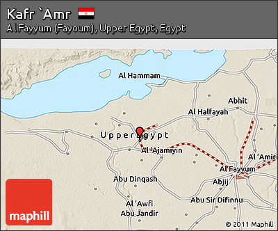 Shaded Relief 3D Map of Kafr `Amr