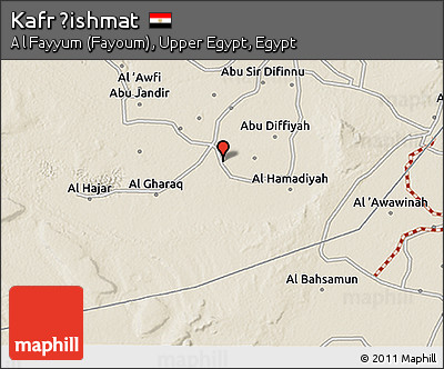Shaded Relief 3D Map of Kafr Ḩishmat